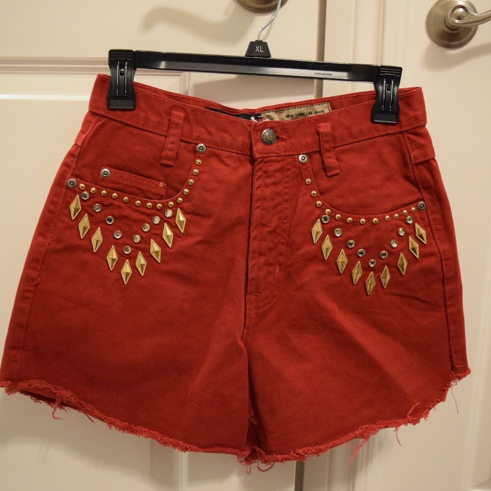 Vintage High Waist New York Line Jean Shorts